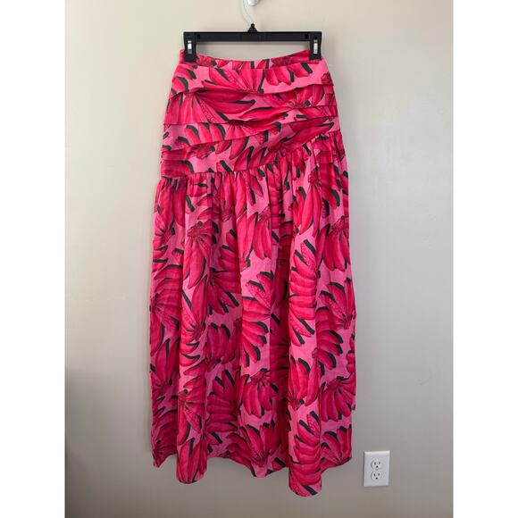NWOT HT360 Collective Banana Print Maxi Skirt in Pink SZ XS - Picture 3 of 7